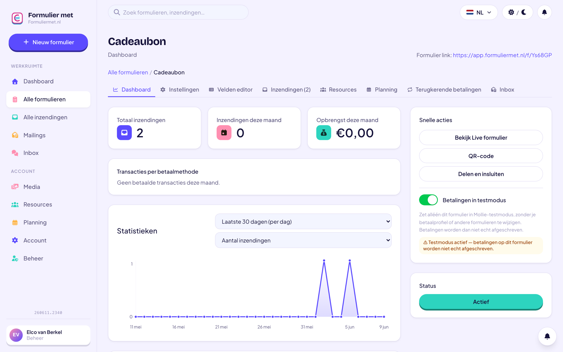 Formulierinstellingen met webhooks en koppelingen